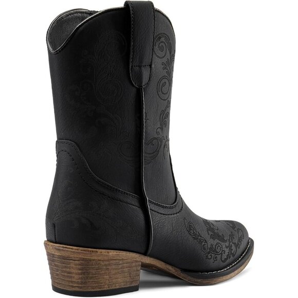 🆕 Women's Western Cowboy Ankle Boots Chunky Heel Square Toe Fall Booties Shoes - Picture 5 of 7